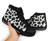 Black Cow Pattern Print Men Women's High Top Shoes-grizzshop