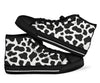 Black Cow Pattern Print Men Women's High Top Shoes-grizzshop