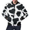 Black Cow Pattern Print Men's Bomber Jacket-grizzshop