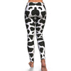 Black Cow Pattern Print Pattern Women Leggings-grizzshop