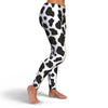 Black Cow Pattern Print Pattern Women Leggings-grizzshop