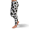 Black Cow Pattern Print Pattern Women Leggings-grizzshop