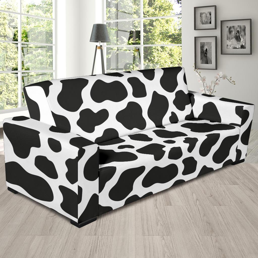 Black Cow Pattern Print Sofa Covers-grizzshop