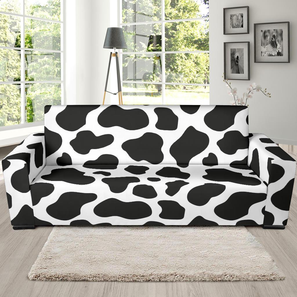 Black Cow Pattern Print Sofa Covers-grizzshop