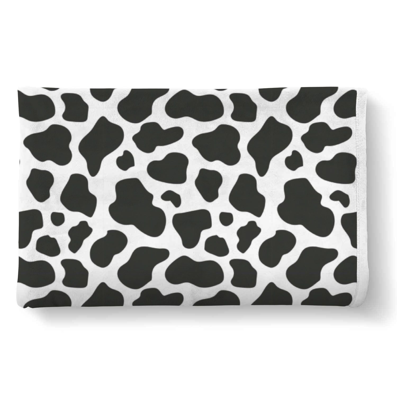Black Cow Pattern Print Throw Blanket-grizzshop