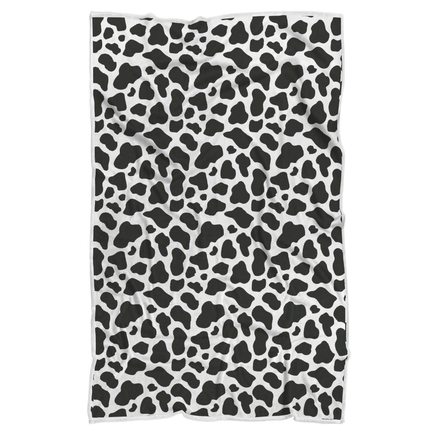 Black Cow Pattern Print Throw Blanket-grizzshop