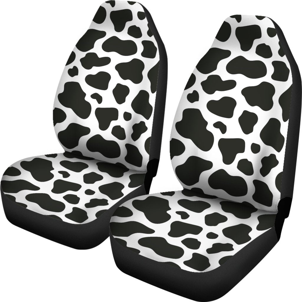 Black Cow Pattern Print Universal Fit Car Seat Cover-grizzshop
