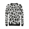 Black Cow Pattern Print Women Crewneck Sweatshirt-grizzshop