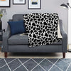 Black Cow Print Pattern Blanket-grizzshop