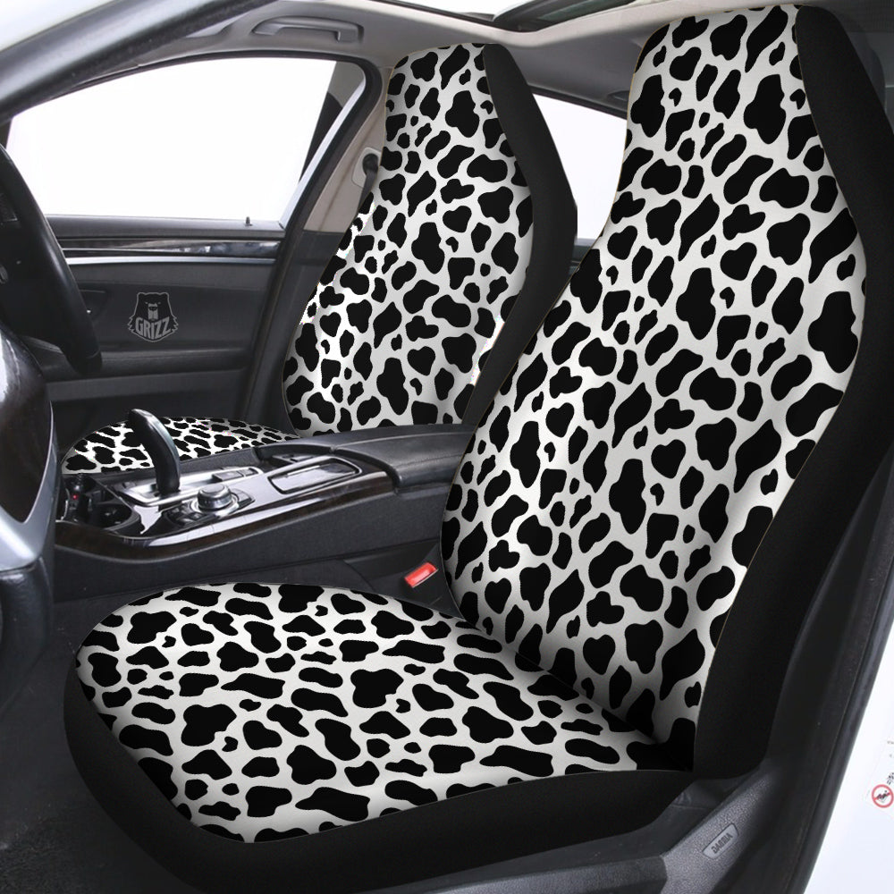 Black Cow Print Pattern Car Seat Covers-grizzshop