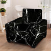 Black Cracked Marble Armchair Cover-grizzshop