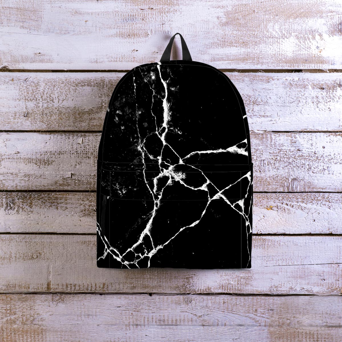 Black Cracked Marble Backpack-grizzshop