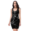 Black Cracked Marble Bodycon Dress-grizzshop