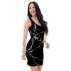 Black Cracked Marble Bodycon Dress-grizzshop