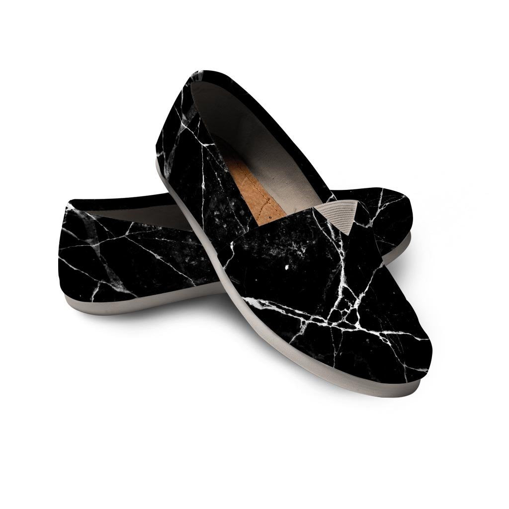 Black Cracked Marble Canvas Shoes-grizzshop