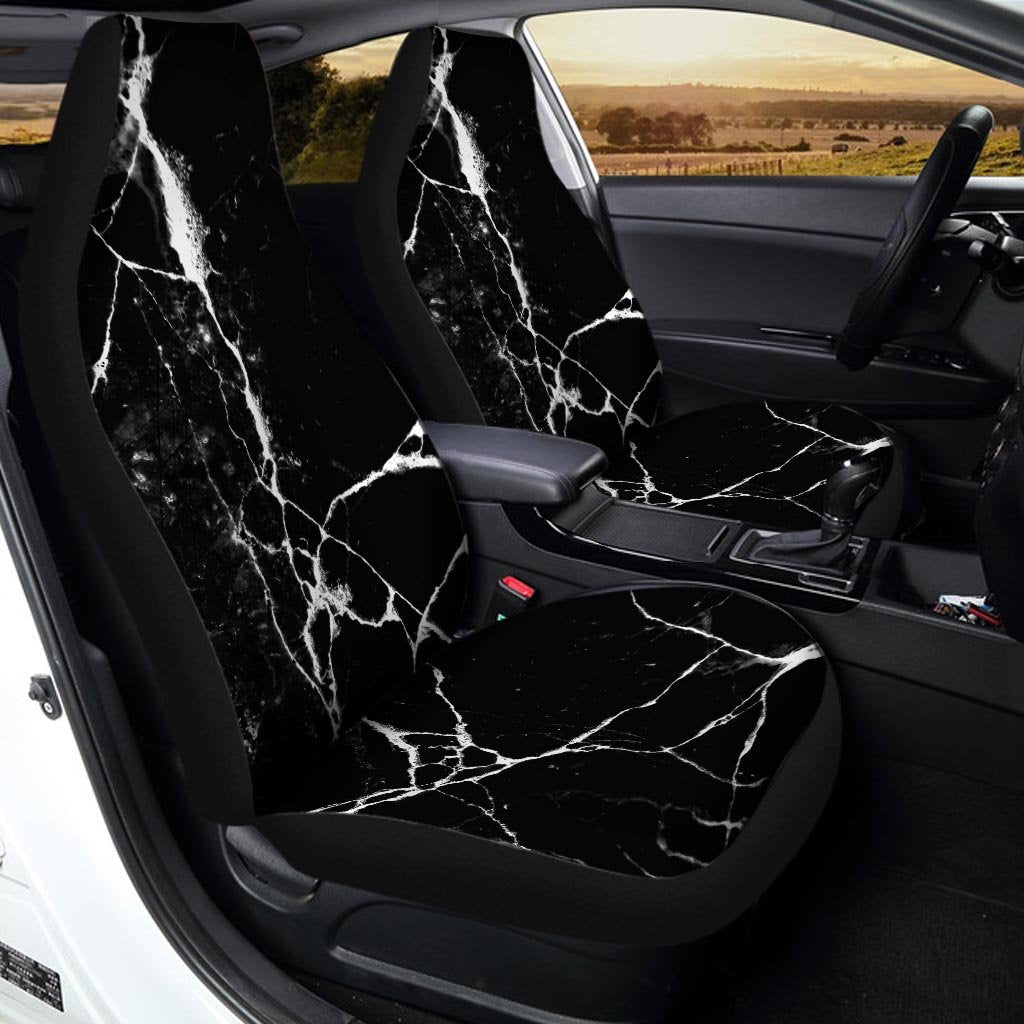 Black Cracked Marble Car Seat Covers-grizzshop