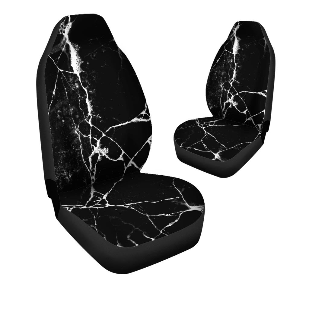 Black Cracked Marble Car Seat Covers-grizzshop