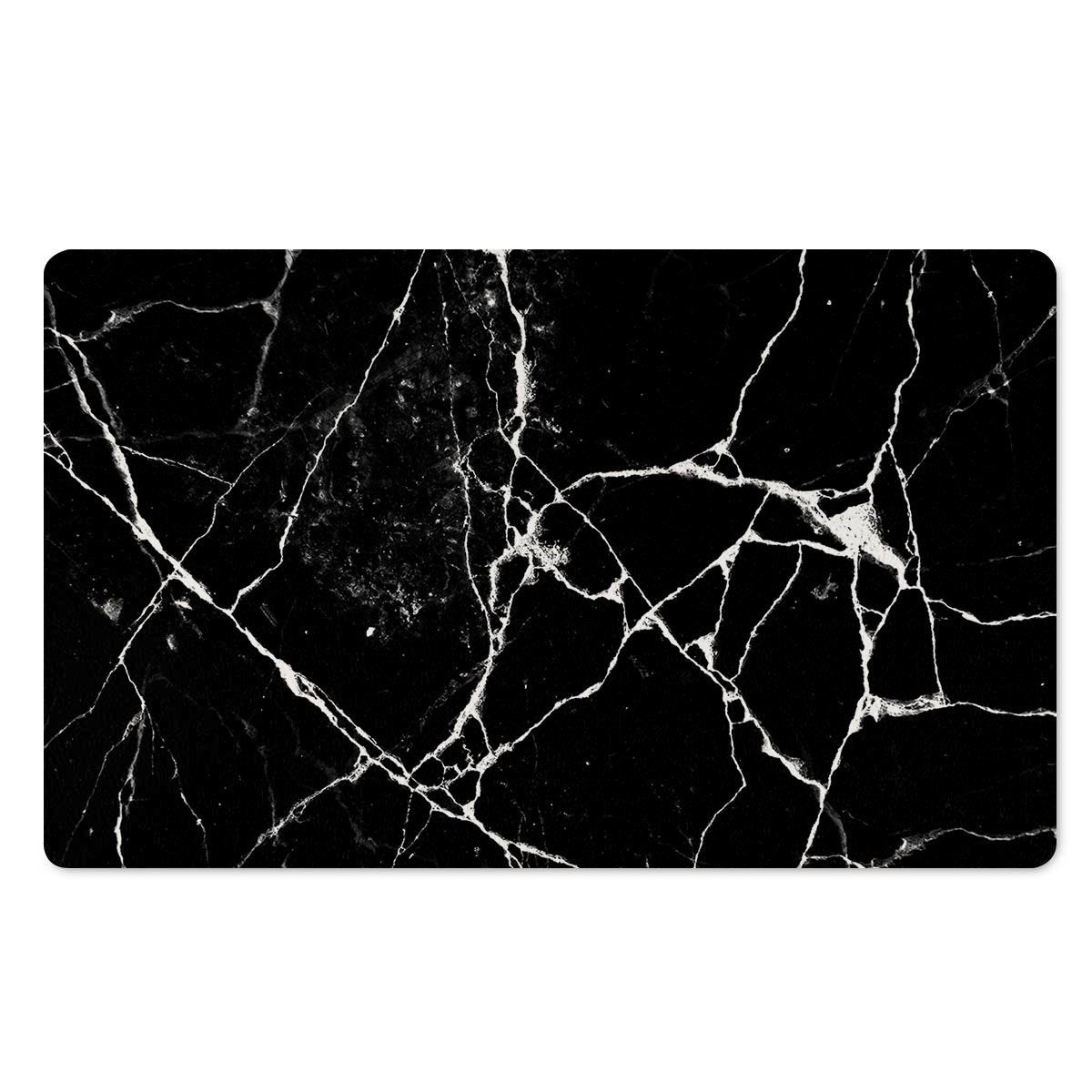 Black Cracked Marble Door Mat-grizzshop