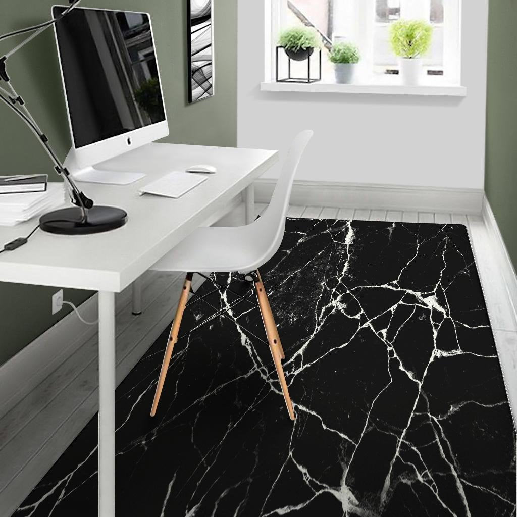 Black Cracked Marble Floor Mat-grizzshop