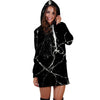 Black Cracked Marble Hoodie Dress-grizzshop