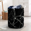 Black Cracked Marble Laundry Basket-grizzshop