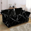 Black Cracked Marble Loveseat Cover-grizzshop