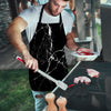 Black Cracked Marble Men's Apron-grizzshop