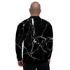 Black Cracked Marble Men's Bomber Jacket-grizzshop