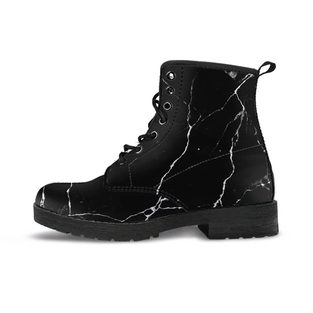 Black Cracked Marble Men's Boots-grizzshop