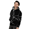 Black Cracked Marble Men's Hoodie-grizzshop