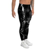 Black Cracked Marble Men's Leggings-grizzshop