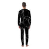 Black Cracked Marble Men's Pajamas-grizzshop