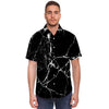 Black Cracked Marble Men's Short Sleeve Shirt-grizzshop