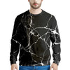 Black Cracked Marble Men's Sweatshirt-grizzshop