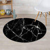 Black Cracked Marble Round Rug-grizzshop