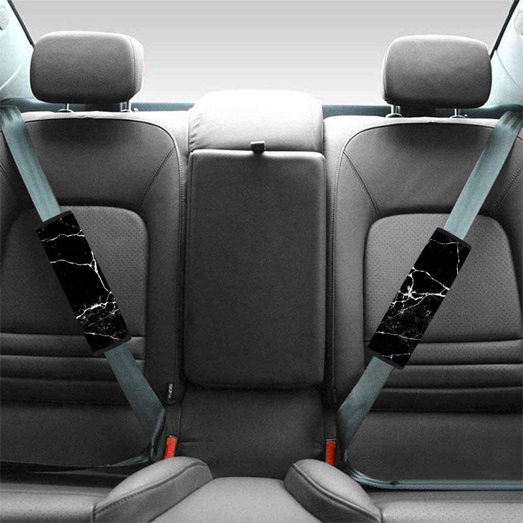 Black Cracked Marble Seat Belt Cover-grizzshop