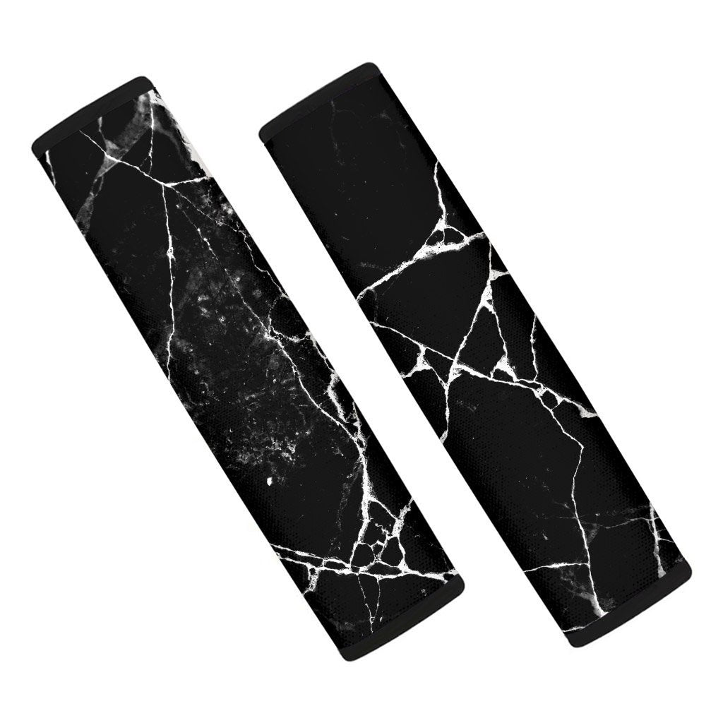 Black Cracked Marble Seat Belt Cover-grizzshop
