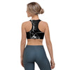 Black Cracked Marble Sports Bra-grizzshop