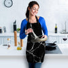 Black Cracked Marble Women's Apron-grizzshop