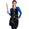 Black Cracked Marble Women's Apron-grizzshop