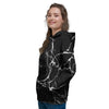 Black Cracked Marble Women's Hoodie-grizzshop