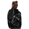 Black Cracked Marble Women's Hoodie-grizzshop