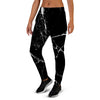 Black Cracked Marble Women's Joggers-grizzshop