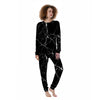 Black Cracked Marble Women's Pajamas-grizzshop