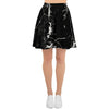 Black Cracked Marble Women's Skirt-grizzshop