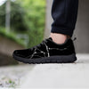 Black Cracked Marble Women's Sneakers-grizzshop