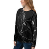 Black Cracked Marble Women's Sweatshirt-grizzshop