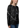 Black Cracked Marble Women's Sweatshirt-grizzshop