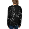 Black Cracked Marble Women's Sweatshirt-grizzshop