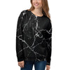 Black Cracked Marble Women's Sweatshirt-grizzshop